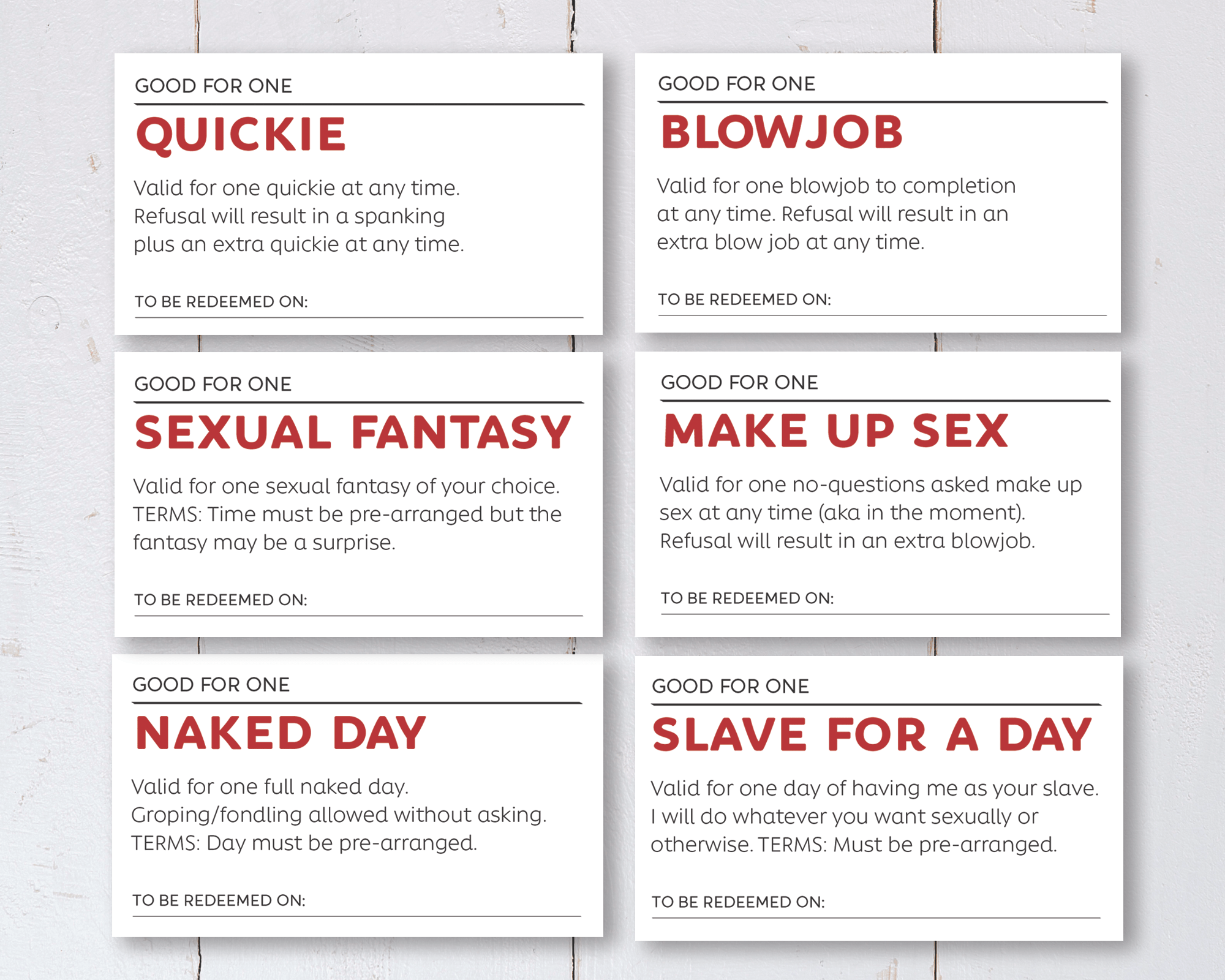 Kinky Edition Submissive Coupon Book Printable Instant Download Kinky Ink Press