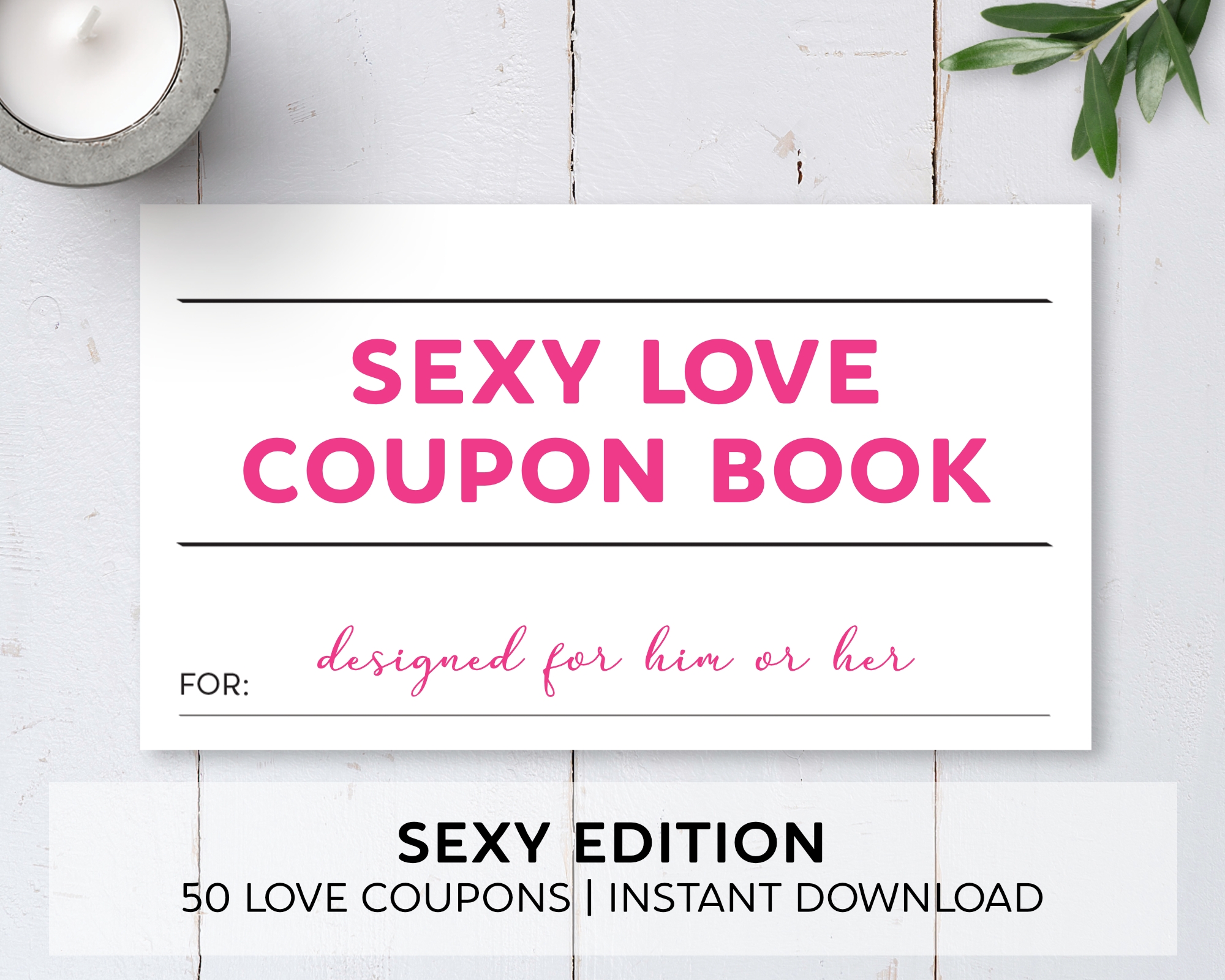 Sexy Edition Love Coupon Book / Printable / Instant Download Kinky Ink Press
