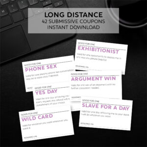 Long Distance Edition Submissive Coupon Book / Printable / Instant Download