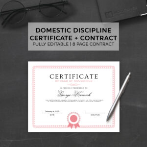 Editable Domestic Discipline Certificate + Contract / Printable / Instant Download