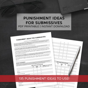 135 Punishment Ideas for Submissives List / Instant Download