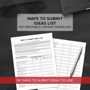 146 Ways to Submit Ideas List