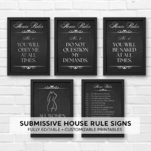 Fully Customizable Submissive House Rules Posters