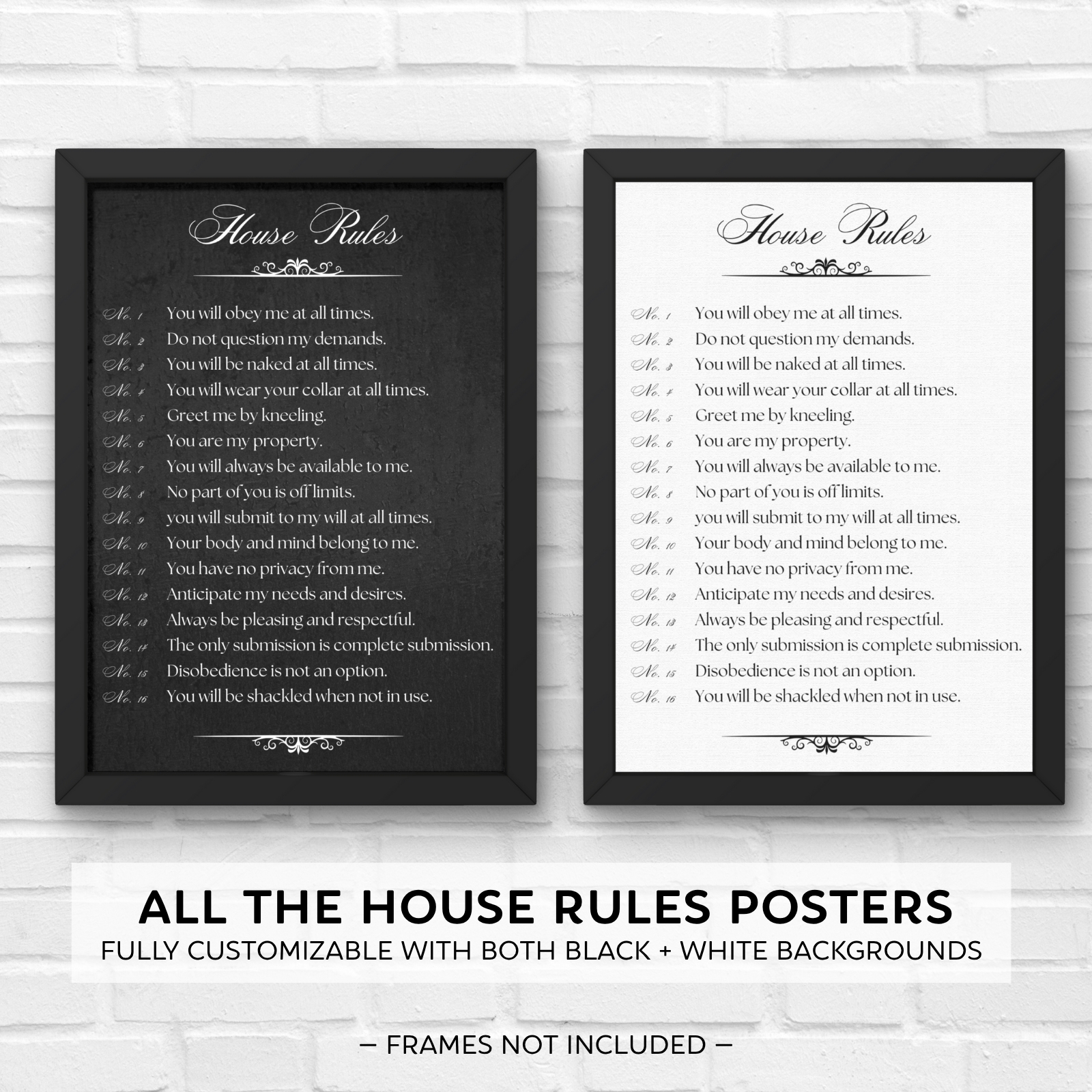 Fully Customizable Submissive House Rules Posters - Image 3