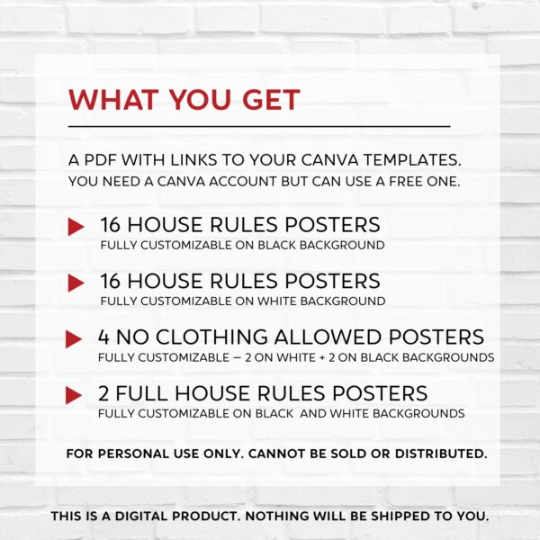 Fully Customizable Submissive House Rules Posters - Image 2