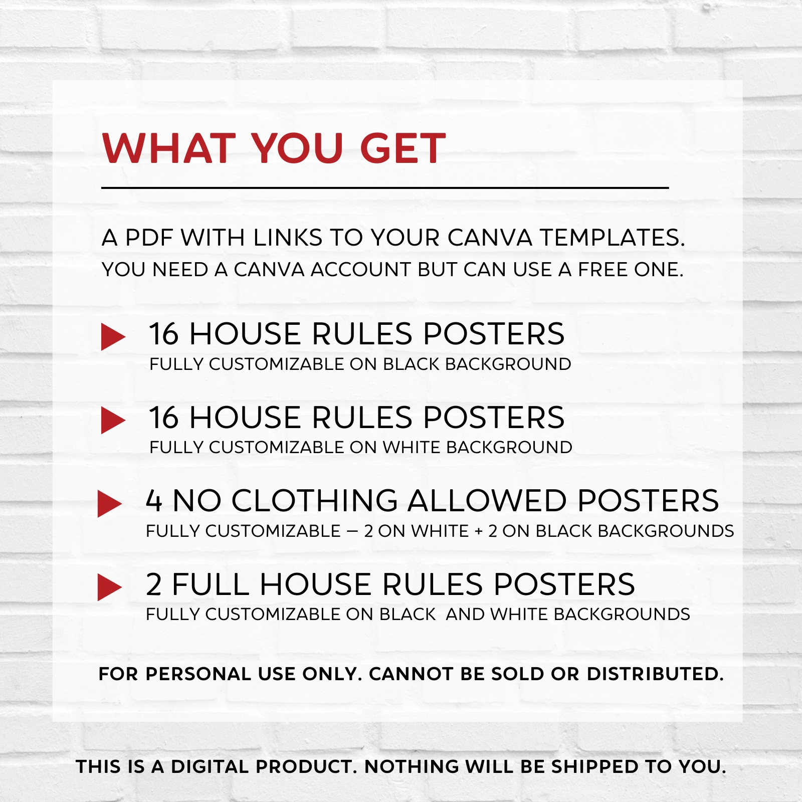 Fully Customizable Submissive House Rules Posters - Image 2