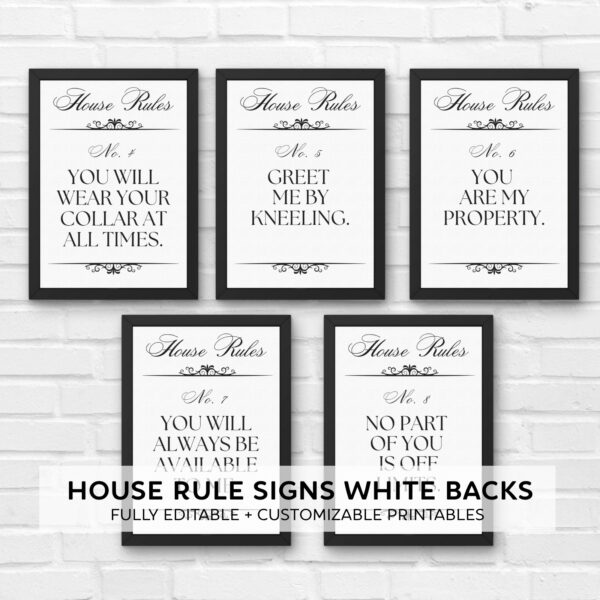 Fully Customizable Submissive House Rules Posters - Image 5