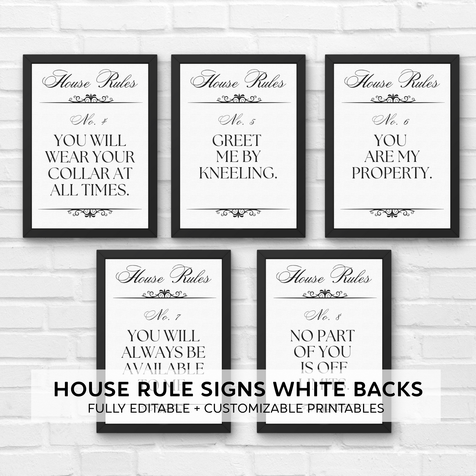 Fully Customizable Submissive House Rules Posters - Image 5