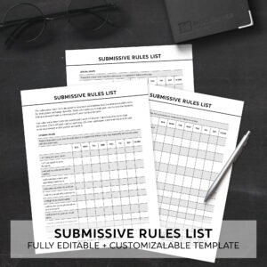 Fully Customizable Submissive Rules List