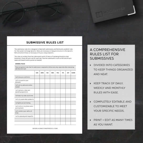 Fully Customizable Submissive Rules List - Image 4