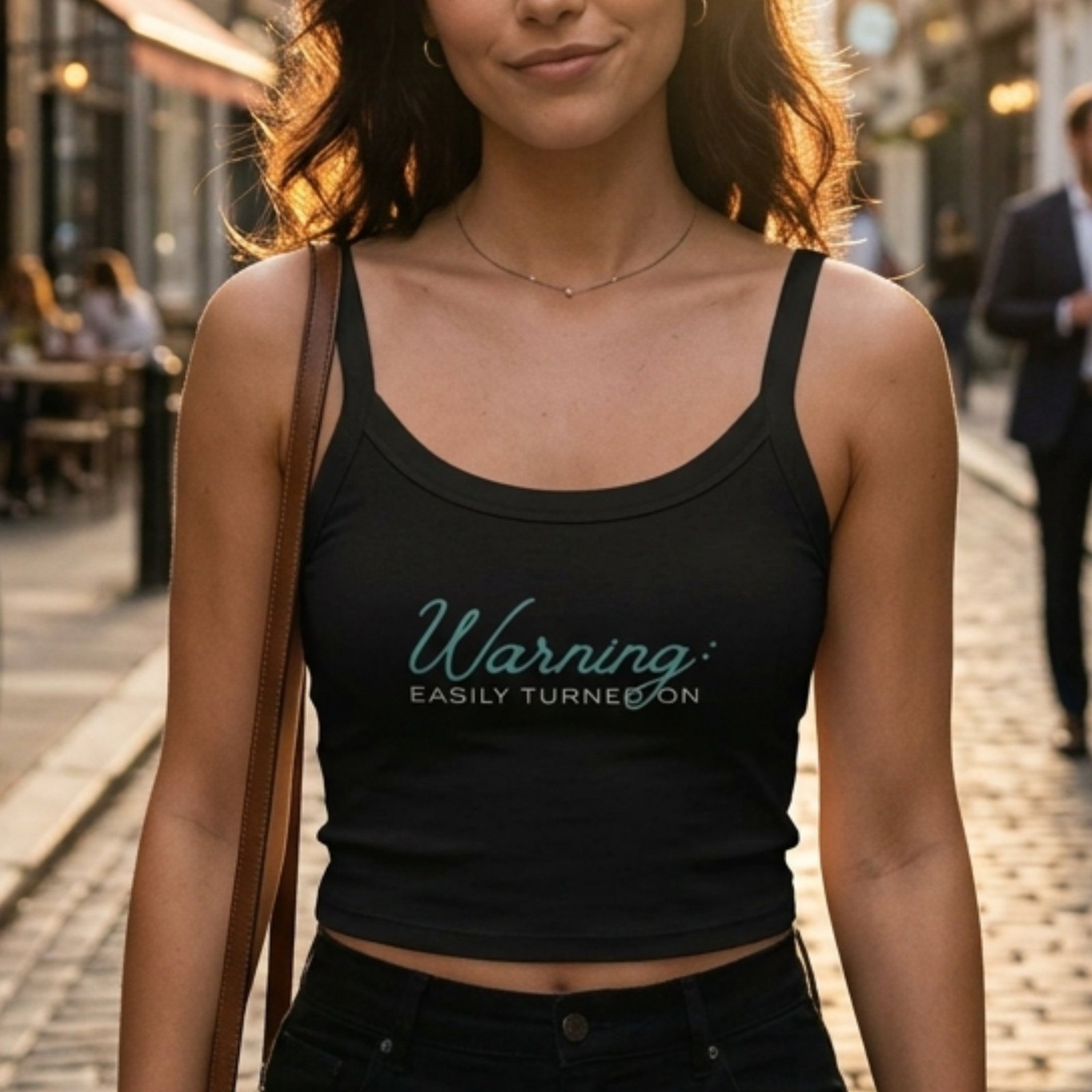 Warning: Easily Turned On Tank Top / BDSM Shirt / Brat Energy Tee / Submissive Kinky Gift - Image 5