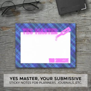 Yes Master Your Submissive Sticky Note Pads / BDSM / Planner